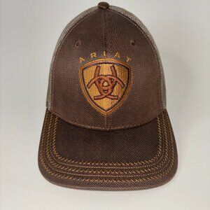 Ariat Shield Logo Brown Trucker Cap Hat Mesh